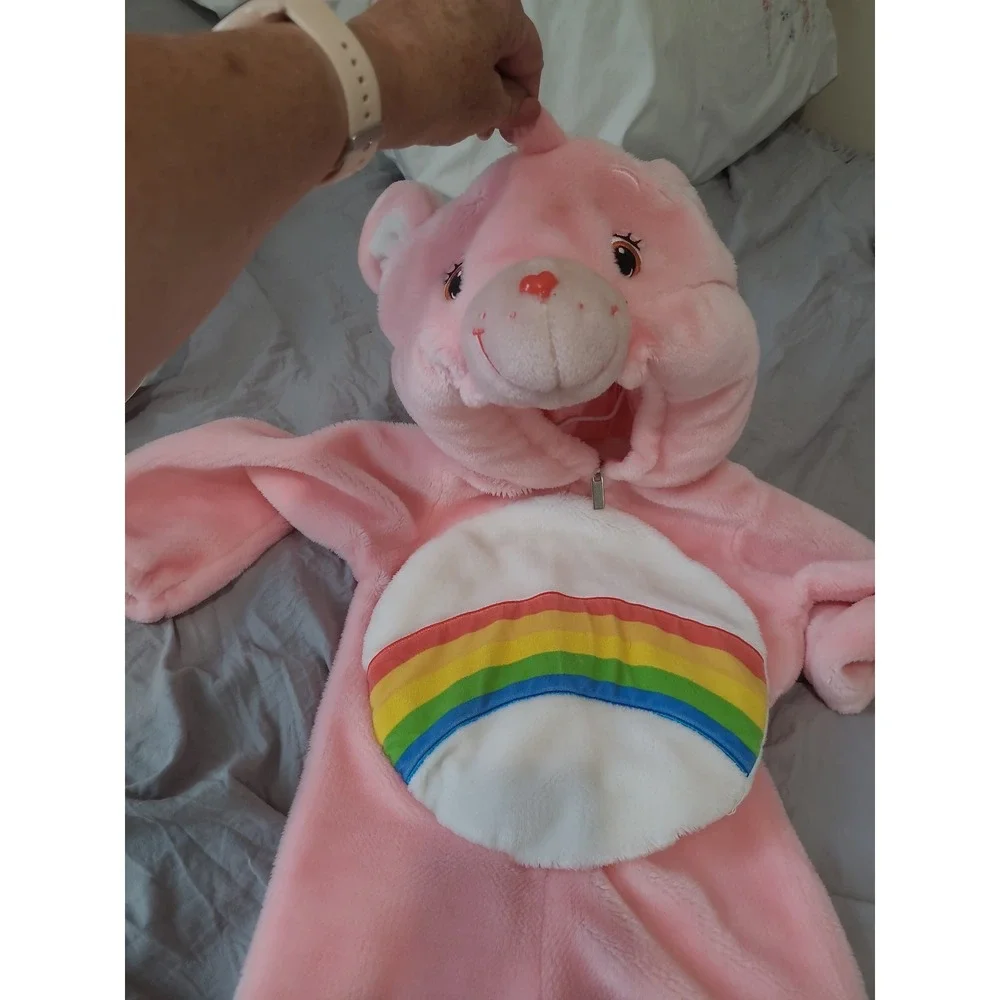 Care Bear Cheer Rainbow tummy plush one piece Costume kids SZ 3T or 4T halloween